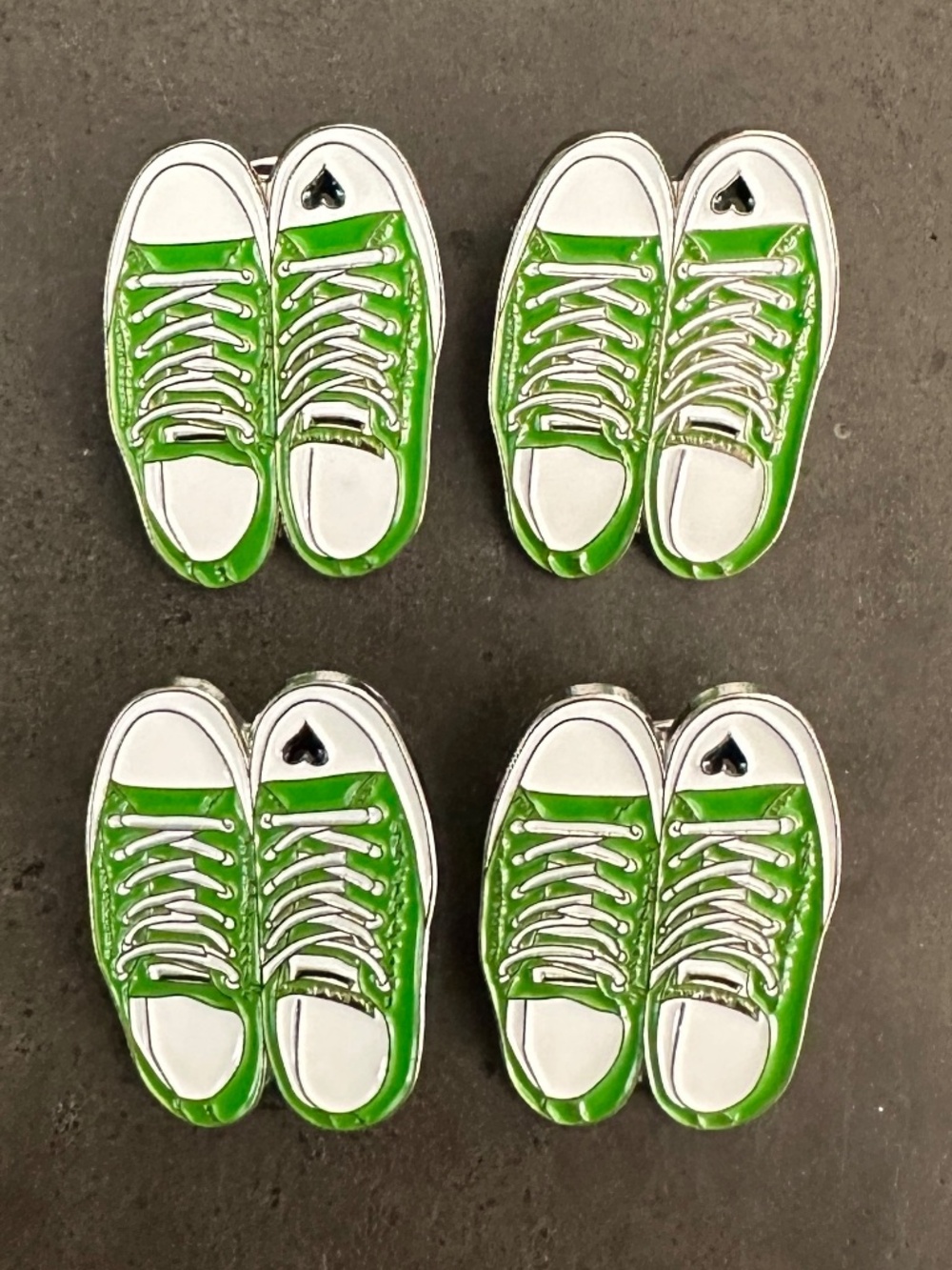 SET OF 4 Green Converse Hat Backpack Lapel Jacket Enamel Pins NEW!!